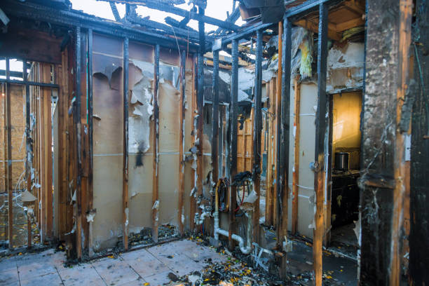 Professional Fire Damage Restoration technician working in Stanaford, WV